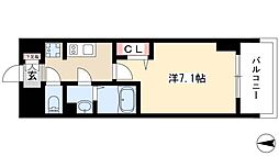 プレサンス桜通ベルノ 1Kの間取図画像