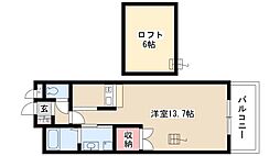 スリーディーガーデン本山 ワンルームの間取図画像