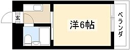ビラ三秀植田 1Kの間取図画像