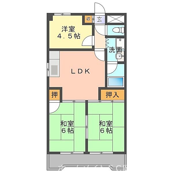 愛知県岡崎市日名中町(賃貸マンション3LDK・4階・52.49㎡)の写真 その2