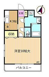クレスト 1Kの間取図画像