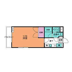 アリエッタ杉谷 1Kの間取図画像