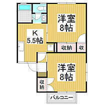 シャルム由比ヶ浜Ｂ  ｜ 長野県松本市大字岡田松岡（賃貸アパート2K・1階・47.91㎡） その2