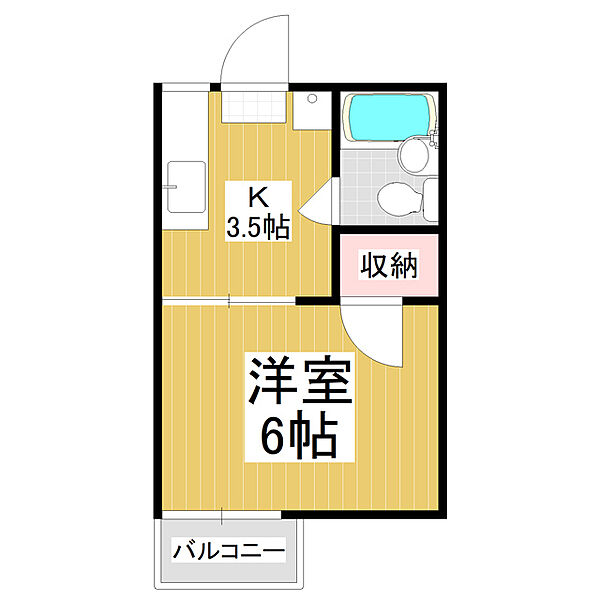 カーサ桐 202｜長野県松本市桐3丁目(賃貸アパート1K・2階・19.87㎡)の写真 その2