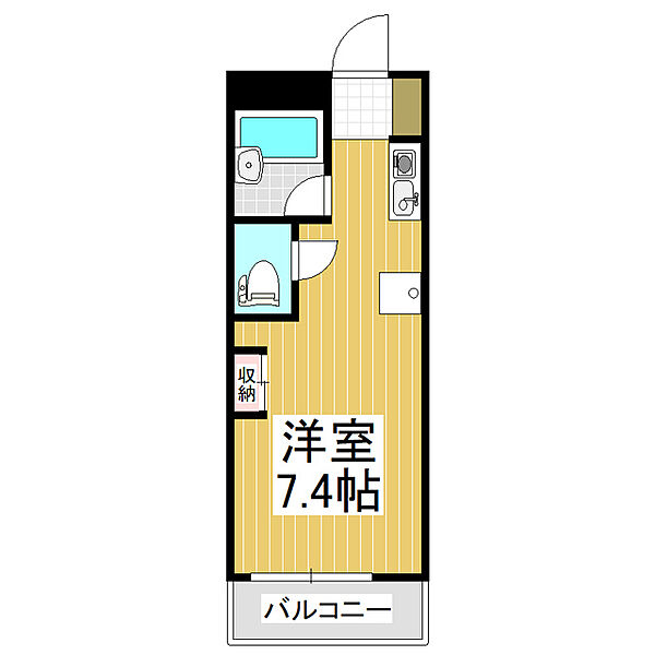 アトラスフォレスト 403｜長野県松本市開智2丁目(賃貸マンション1R・4階・16.72㎡)の写真 その2