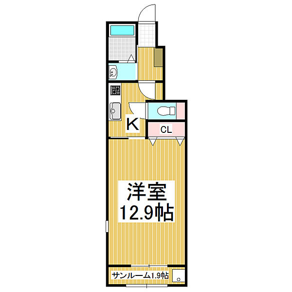 長野県松本市大字岡田下岡田(賃貸アパート1K・1階・40.78㎡)の写真 その2