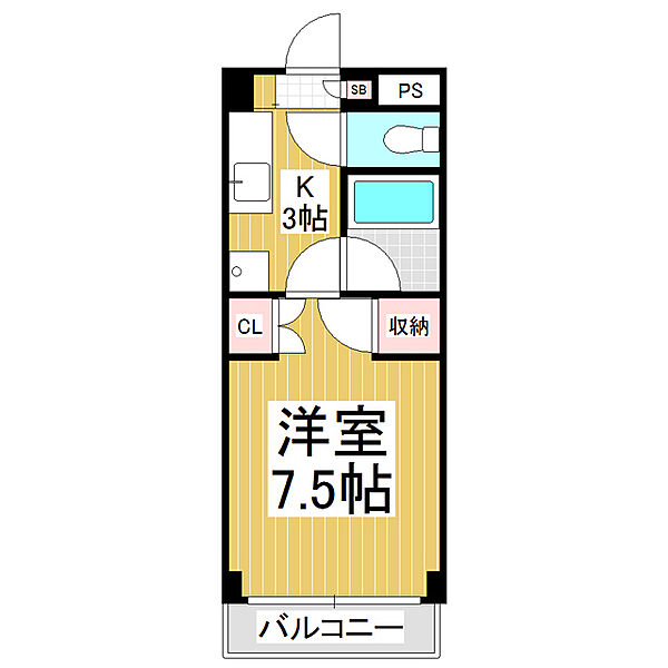 コーポホワイトヒル ｜長野県松本市大字岡田松岡(賃貸マンション1K・3階・24.58㎡)の写真 その2