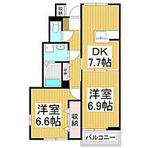 長野県松本市波田（賃貸アパート2DK・1階・50.07㎡） その2