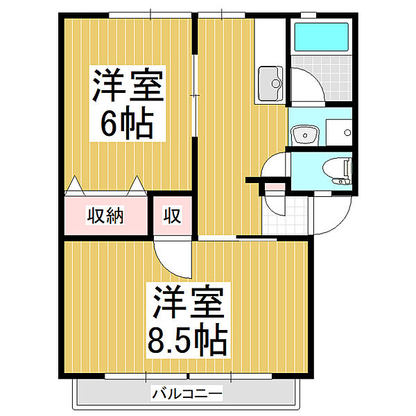 あかねハイツ 203｜長野県松本市大字惣社(賃貸アパート2DK・2階・39.60㎡)の写真 その2