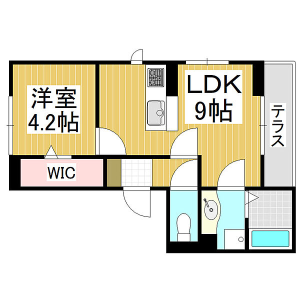 ル・プレヒカリ ｜長野県松本市中条(賃貸アパート1LDK・1階・33.83㎡)の写真 その2