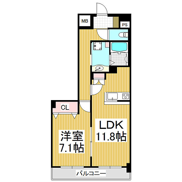 VILLA D’EST　OHTE(ヴィラデスト大手)Ａ ｜長野県松本市大手1丁目(賃貸マンション1LDK・2階・50.80㎡)の写真 その2