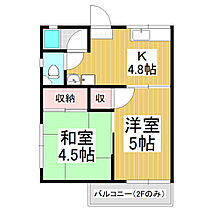 コーポのぞみ 102 ｜ 長野県松本市蟻ケ崎4丁目（賃貸アパート2K・1階・30.00㎡） その2