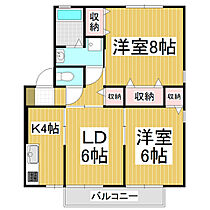 ベルジュ並柳　Ｄ棟  ｜ 長野県松本市並柳（賃貸アパート2LDK・2階・55.44㎡） その2