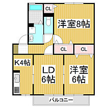 セジュール・ラフィネＢ棟  ｜ 長野県松本市大字島内（賃貸アパート2LDK・2階・55.44㎡） その2