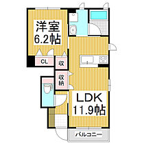 コンフォール横田  ｜ 長野県松本市横田2丁目（賃貸アパート1LDK・1階・45.11㎡） その2