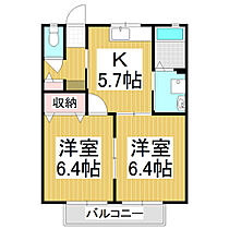 サンリッツ　ツタ  ｜ 長野県松本市浅間温泉1丁目（賃貸アパート2K・1階・42.36㎡） その2