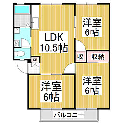 サンビレッヂ開智A 3LDKの間取図画像
