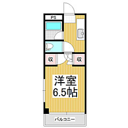 レジデンス小沢 1Kの間取図画像