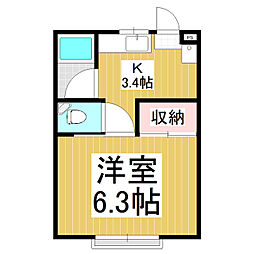 マイ・ルーム 1Kの間取図画像