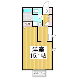 トレジャーハウスA ワンルームの間取図画像