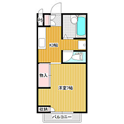 エクセレント21 1Kの間取図画像