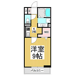 コンフォーティア信大北 1Kの間取図画像