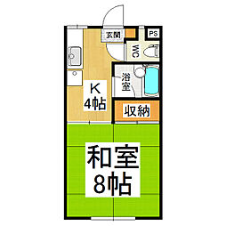ハイツイーストA棟 1Kの間取図画像
