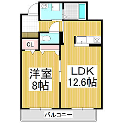ルーエシャトー 1LDKの間取図画像
