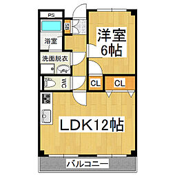 リンピアルネッサ 1LDKの間取図画像