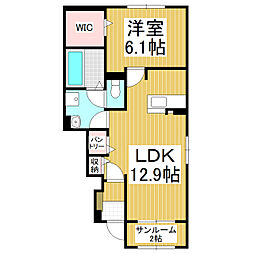 ルミエールE 1LDKの間取図画像