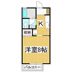 ルミエールA 1Kの間取図画像