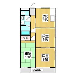 ハイライフ高橋 3DKの間取図画像