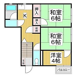 コーポ興和館 2Kの間取図画像