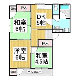 クローバー・ヒル 3DKの間取図画像