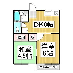タウン3B 2DKの間取図画像