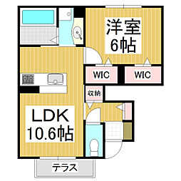 トリシア エンテレイア 1LDKの間取図画像