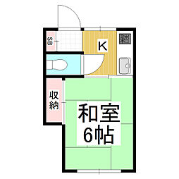 メゾン竹内 1Kの間取図画像