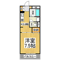 石芝イン・北 1Kの間取図画像