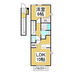 ゼファーエテルノA 1LDKの間取図画像