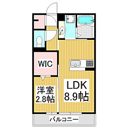 カーサアピオA 1LDKの間取図画像