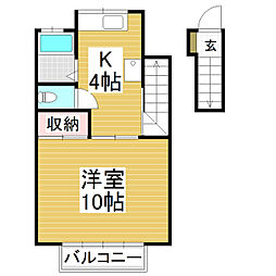 グリーンパレス22北棟 1Kの間取図画像