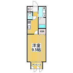 アーツ本庄 1Kの間取図画像