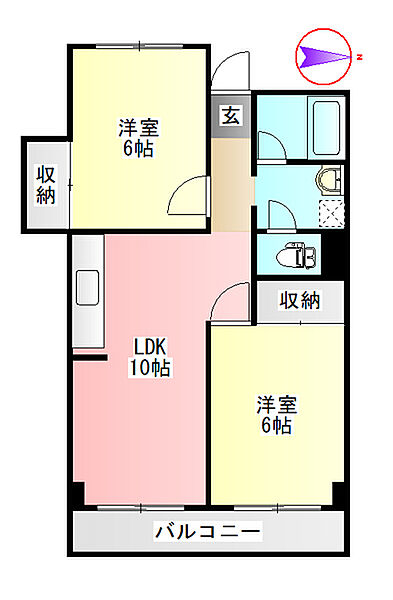 トヨダビル 403｜岐阜県本巣郡北方町高屋太子３丁目(賃貸マンション2LDK・4階・43.25㎡)の写真 その2