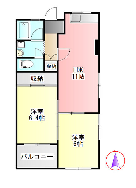 ルビナス北方 203｜岐阜県本巣郡北方町高屋太子２丁目(賃貸マンション2LDK・2階・53.00㎡)の写真 その2