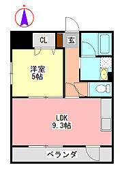 I's岐阜駅前 1LDKの間取図画像