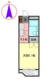 コーポM・A・S 1Kの間取図画像