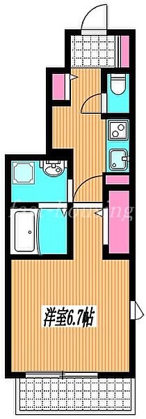 東京都小金井市中町3丁目(賃貸アパート1K・1階・26.22㎡)の写真 その2