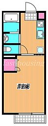 JR中央本線 三鷹駅 徒歩6分の賃貸アパート 1階1Kの間取り