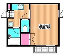京王井の頭線 三鷹台駅 徒歩6分の賃貸アパート 2階1Kの間取り