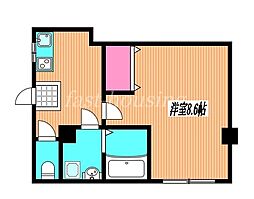 ジブリィ三鷹 1Kの間取図画像